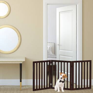 Huxley freestanding shop wooden pet gate